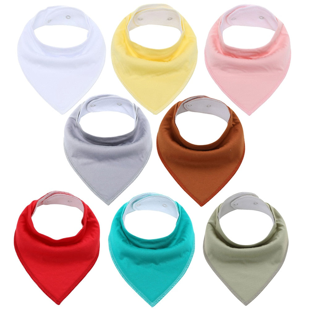 Sets of 8 Soft Baby Bibs (various colors & patterns)