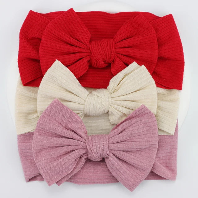 3Pcs/Lot Knit Baby Headband Bow Set (various colors)