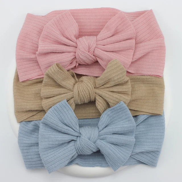 3Pcs/Lot Knit Baby Headband Bow Set (various colors)