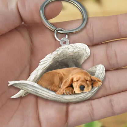 Dog Sleeping Angel Keychain (various colors)