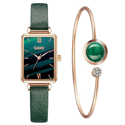 Square Quartz Watch & Optional Complimentary Bangle