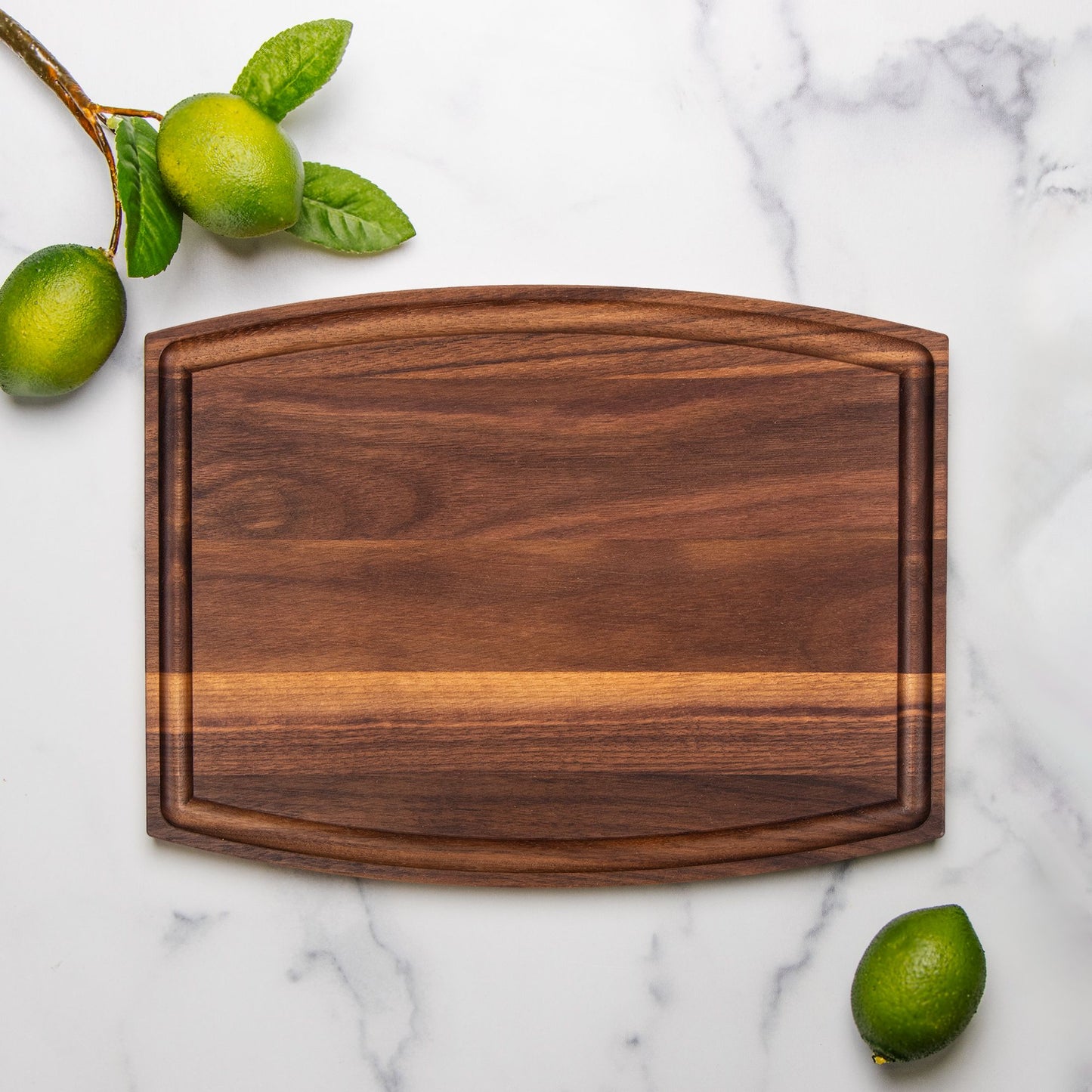 Arched Wood Cutting Board with Groove - 12" x 9"