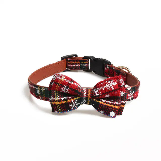 Red Bowtie Striped Cat Collar