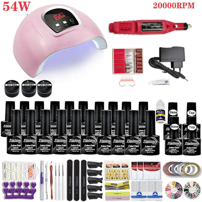 Nail Gel Lamp Set With 20 Colors