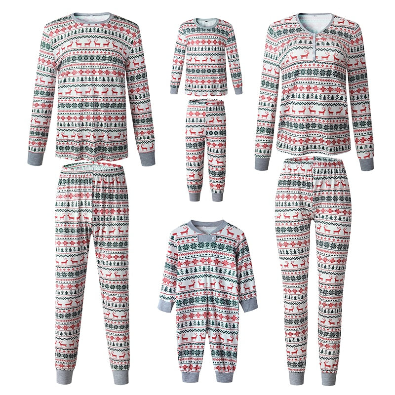 Family Matching Christmas Pajamas Set (tops & bottoms)