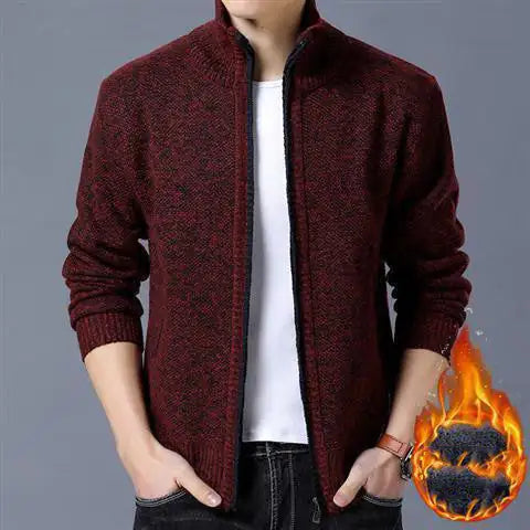 Winter Men's Sweater Coat Thick and Velvet (various colors)