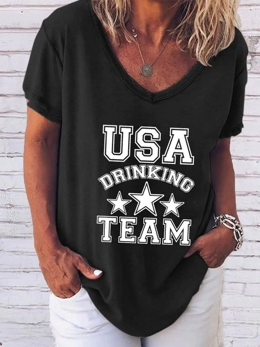 Women's "USA Drinking Team" Print Shirt (various colors)