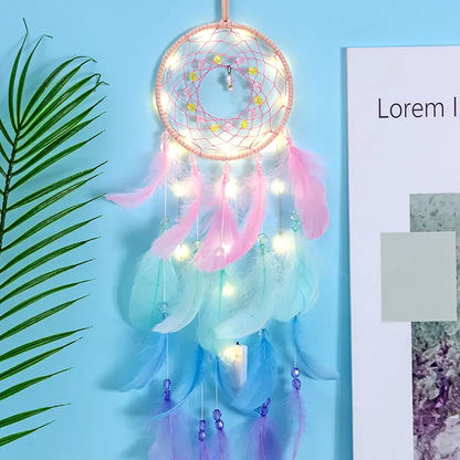 True Feather Dream Catcher With Lights