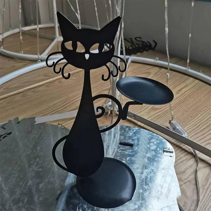 Black Cat Candle Holder