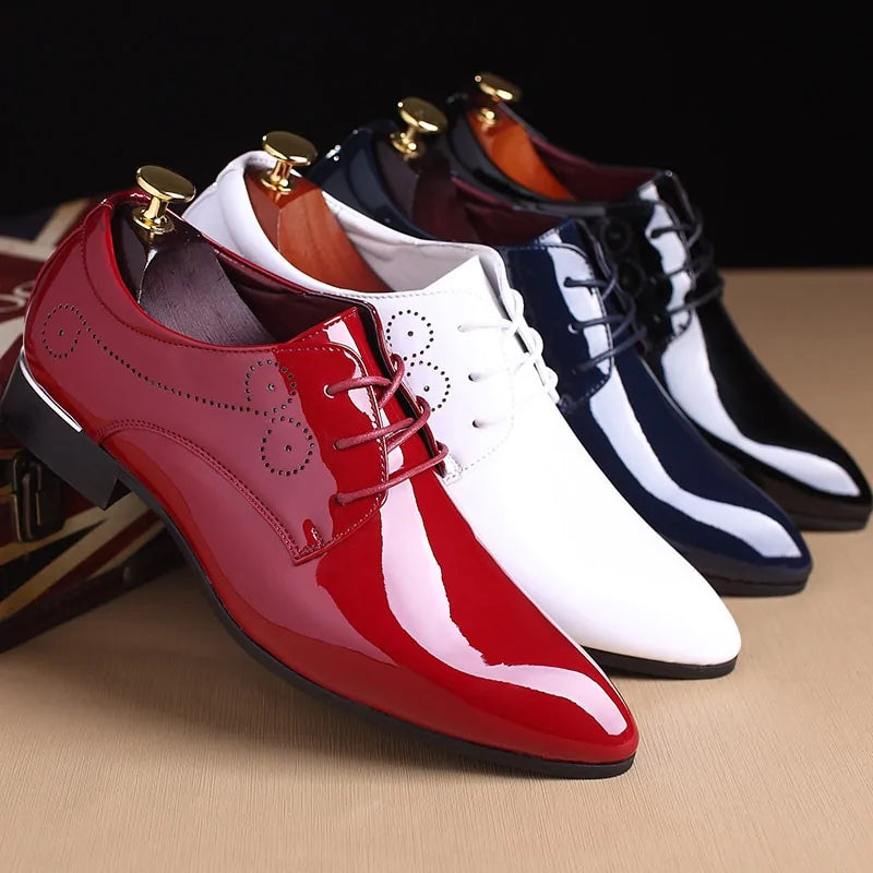 Glossy Oxford Leather Shoes (various colors & styles)