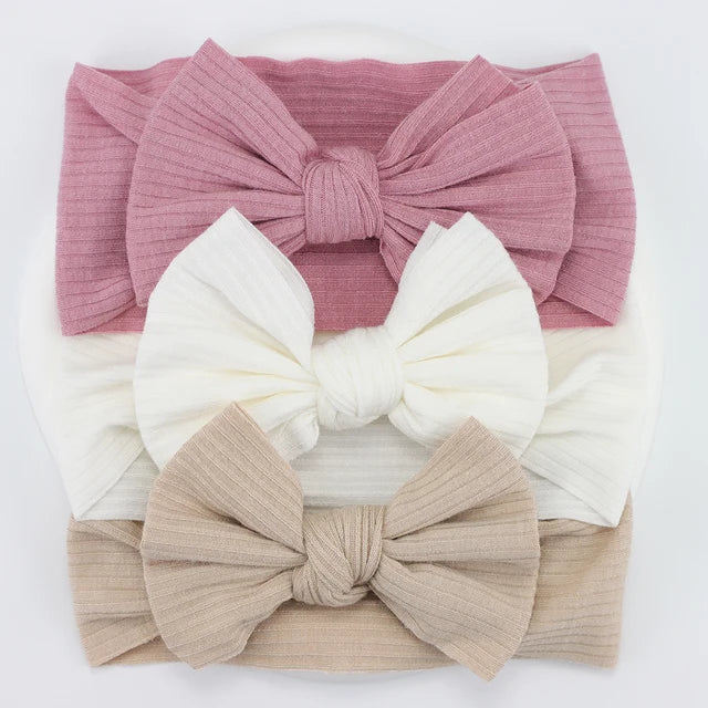 3Pcs/Lot Knit Baby Headband Bow Set (various colors)