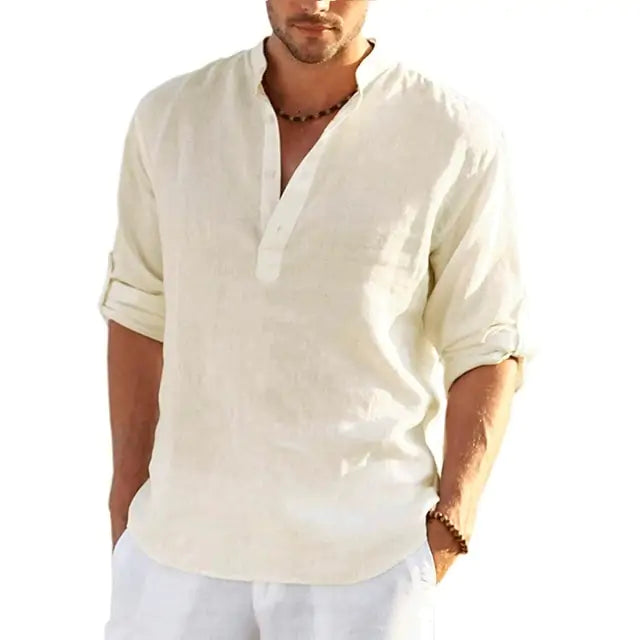 Men's Linen Long Sleeve Shirts (various colors)