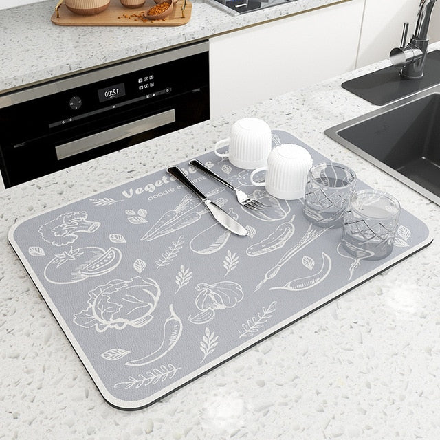 Super Absorbent Kitchen Draining Mats (various colors)