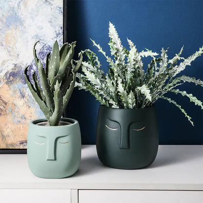 Ceramic Face Living Room Vase (various colors)