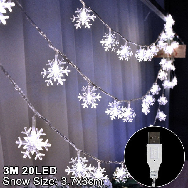 LED Snowflake Christmas Lights