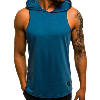 Men's Sleeveless Hoodie T-shirts (4 colors)