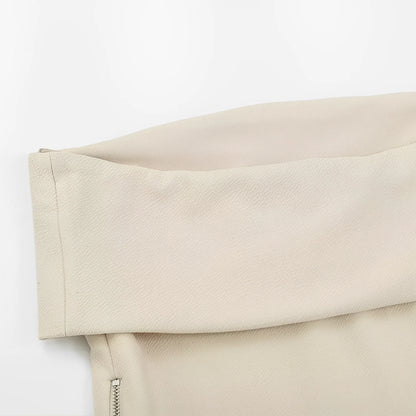 Side Zip-Up Knit Tube Tank Tops (black, white or beige)