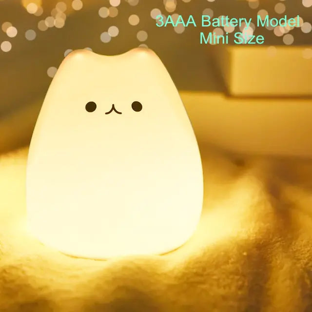 Mini Kawaii Cat Night Lamp (incl multi color feature)