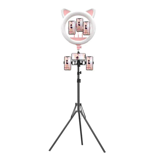 Ring Light With Cat Ear-Shaped Design (black or pink)