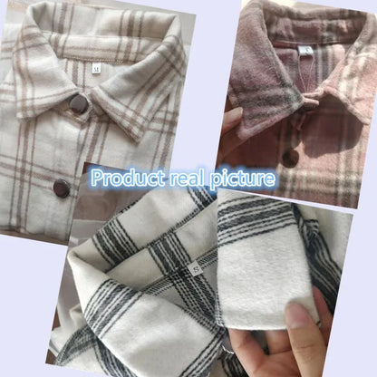 Oversized Women's Plaid Shirt Jacket (various styles)