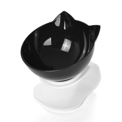 Single or Double Cat/Dog Bowl With Raised Stand (black, white, clear)