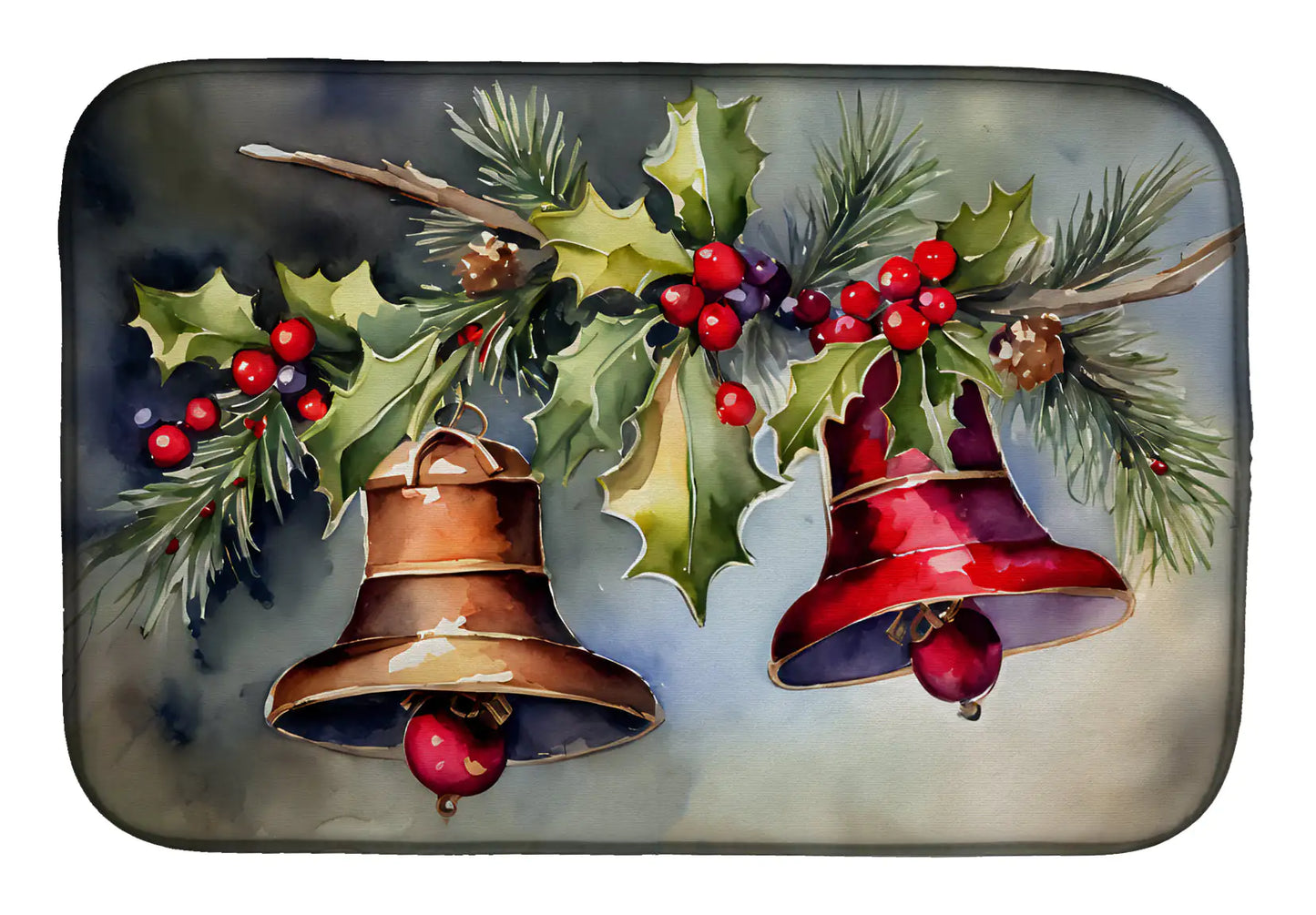 Christmas Bells Dish Drying Mat