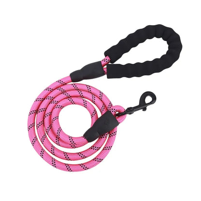 Reflective Rope Leash for Large Dogs: Durable, Strong Traction, Round Nylon Lead