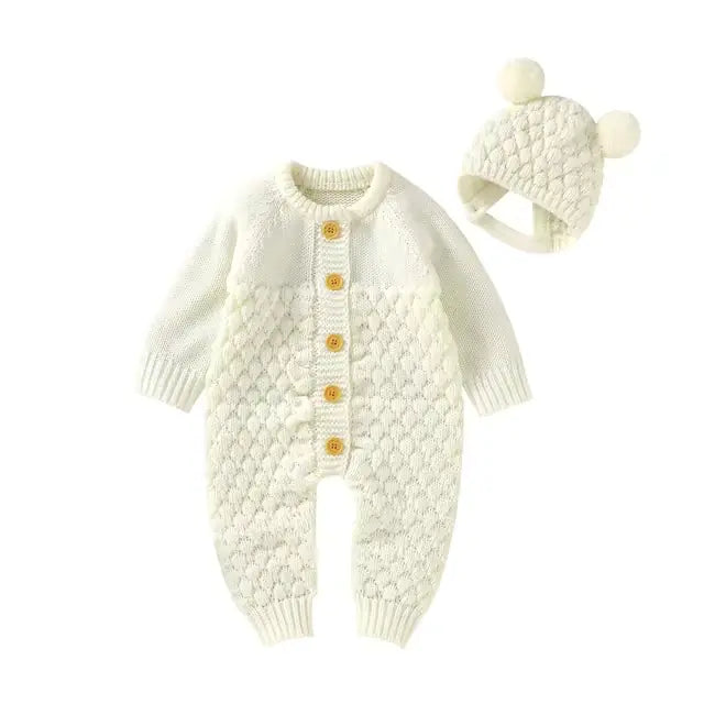 Baby Knit Set - Romper, Beanie, Mittens & Booties