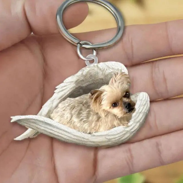 Dog Sleeping Angel Keychain (various colors)