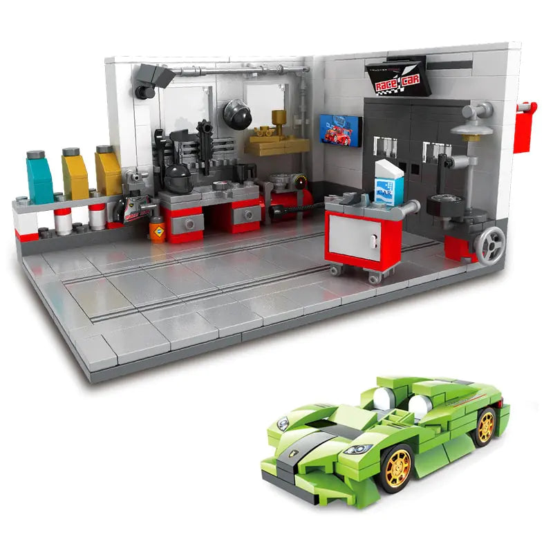 Building Block Garage Car Toys