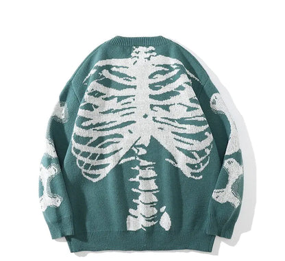 Men's Loose Skeleton Print Sweaters (various colors l