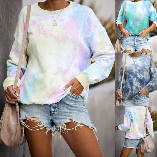 Tie Dye Printed Hoodie Pullovers for Women (2 variants)