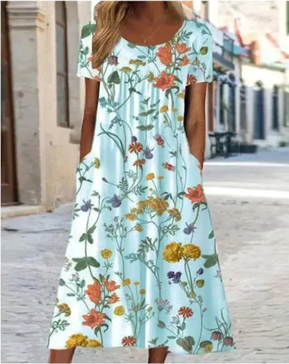 Loose-Fit Floral Maxi Dress (various shades)