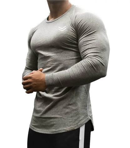 Long Sleeve Cotton T-Shirt: Jogger Muscle Exercise (various colors)