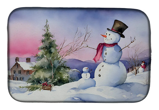 Christmas Snowmen Dish Drying Mat