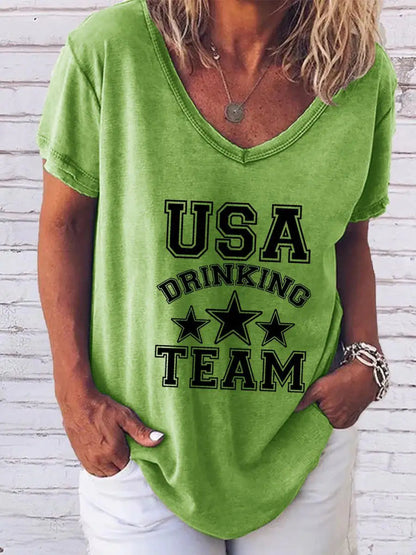 Women's "USA Drinking Team" Print Shirt (various colors)