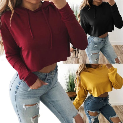 Oulylan Women's Crop Hoodies Sweatshirts (3 colors)