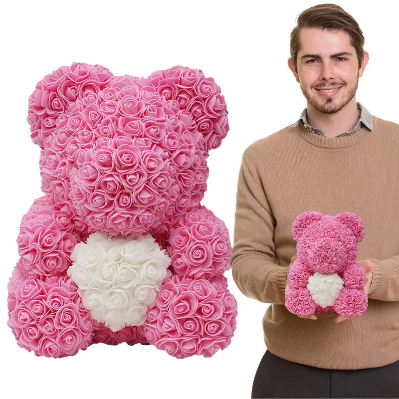 Valentine's Day Rose Flower Bear (various colors)