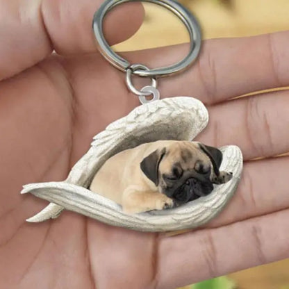 Dog Sleeping Angel Keychain (various colors)