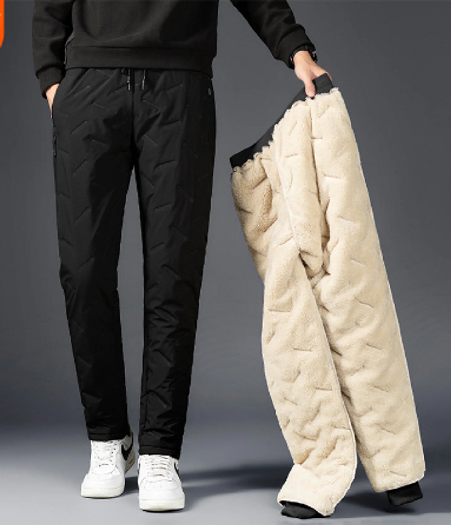 Winter Men Lambswool Lined Sweatpants (unisex)