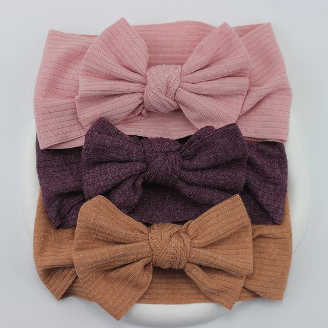 3Pcs/Lot Knit Baby Headband Bow Set (various colors)