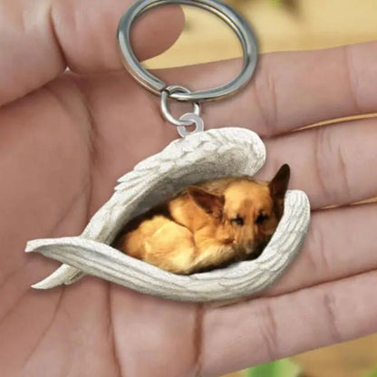 Dog Sleeping Angel Keychain (various colors)