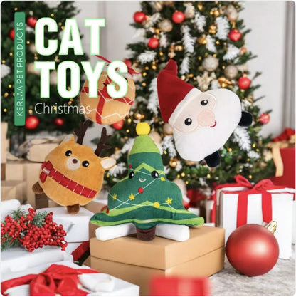 Festive Cat Plush Toy with Catnip - Perfect Holiday Gift for Cats