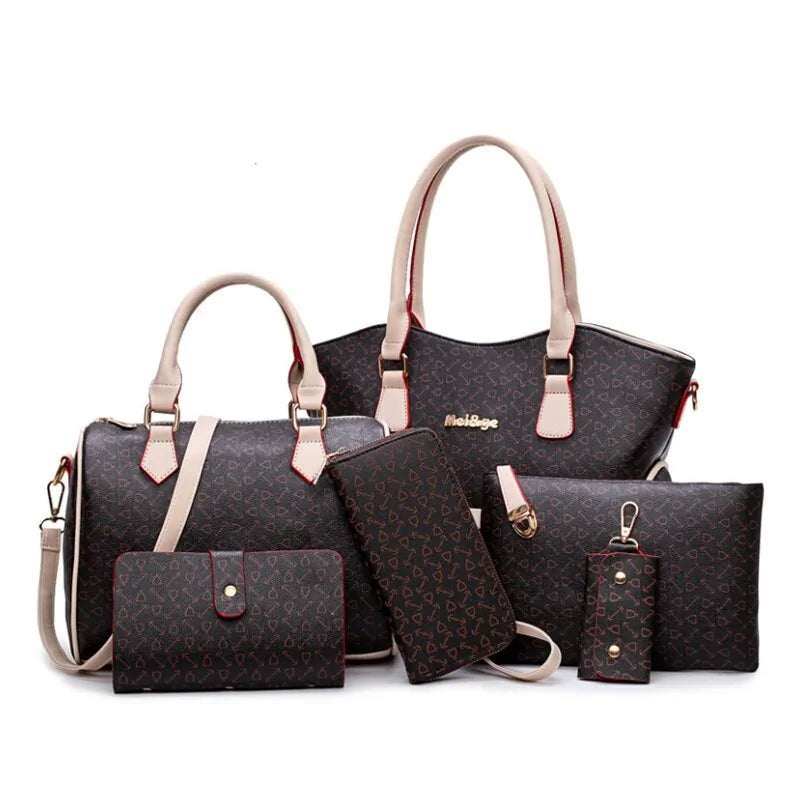 Fashion Leather Bag Set of 6 (various colors)