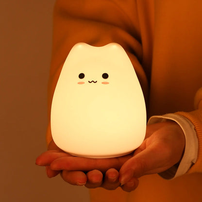 Mini Kawaii Cat Night Lamp (incl multi color feature)