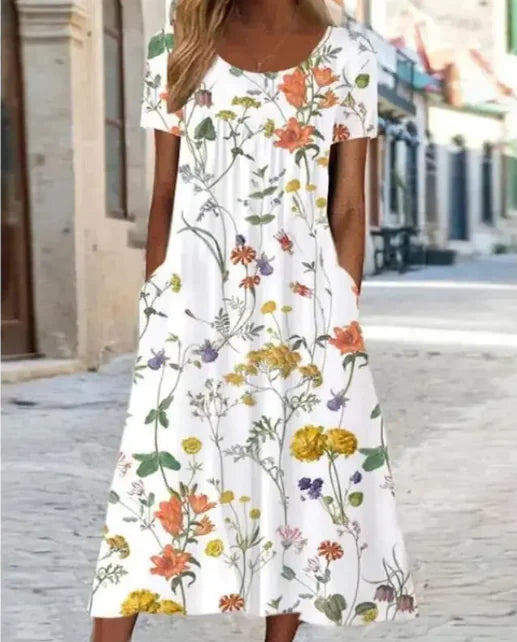 Loose-Fit Floral Maxi Dress (various shades)