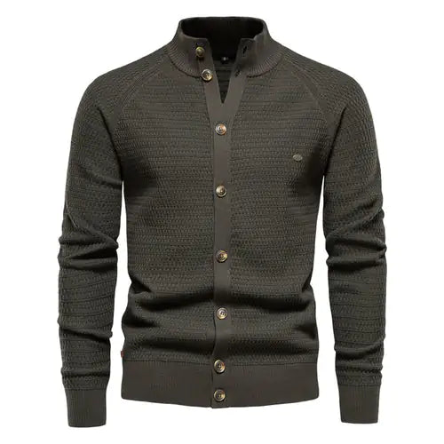 Button Mock Neck Men's Cardigan (various colors)