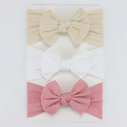 3Pcs/Lot Knit Baby Headband Bow Set (various colors)