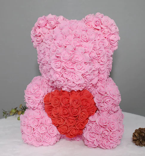 Valentine's Day Rose Flower Bear (various colors)