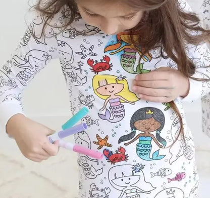 Children's Hand-painted Graffiti Pajamas Suit